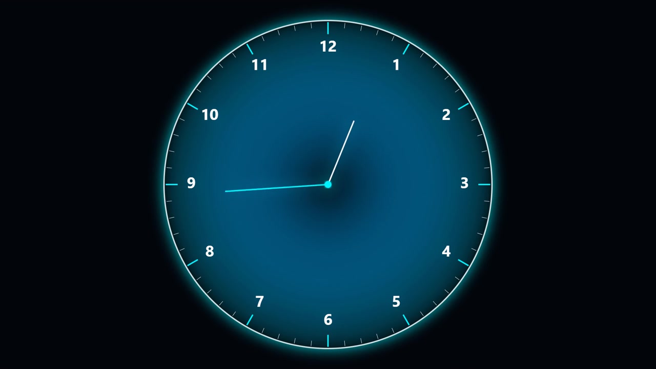 Digital Clock Face Showing Time Passing Rapidly