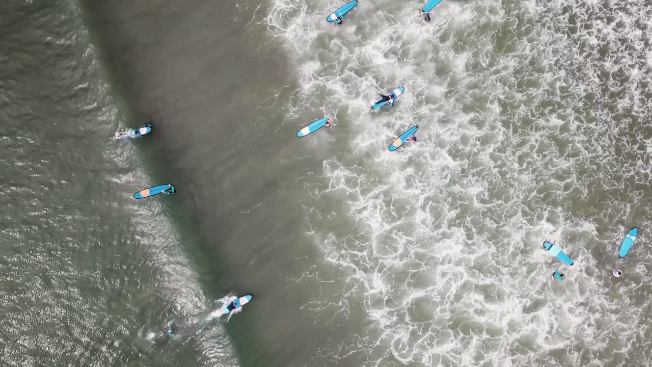 파도를 잡는 서퍼들