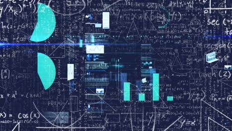 animation of digital data processing on dark background