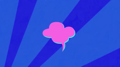 Animación-De-Nube-Rosa-Sobre-Fondo-De-Rayas-Azules