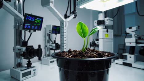 plant growth in a controlled laboratory setting