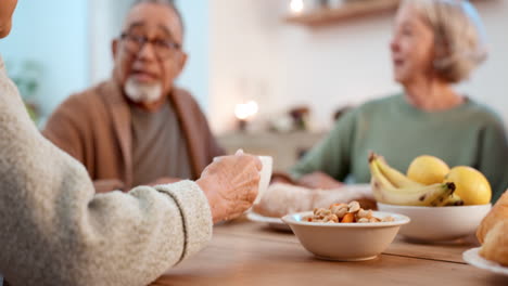 Tea-party,-hands-and-toast-with-senior-friends