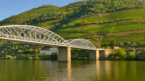 pont de pinhão over river on douro valley in portugal