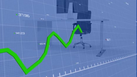 animación del procesamiento de datos estadísticos a través de la red de red contra el escritorio