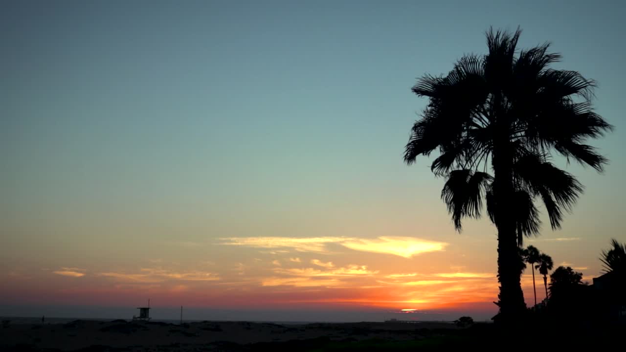 Sunset in Newport Beach beach coastal landscape.