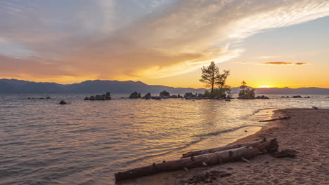 Zephyr-Cove-Resort-At-Lake-Tahoe-During-Sunset-In-Douglas-County,-Nevada,-United-States