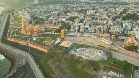 12 jyotirlingas in india, temples of lord shiva, indian temple architecture, somnath temple aerial view