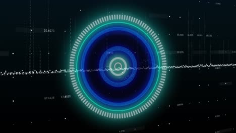 animation of scope scanning over data processing on black background