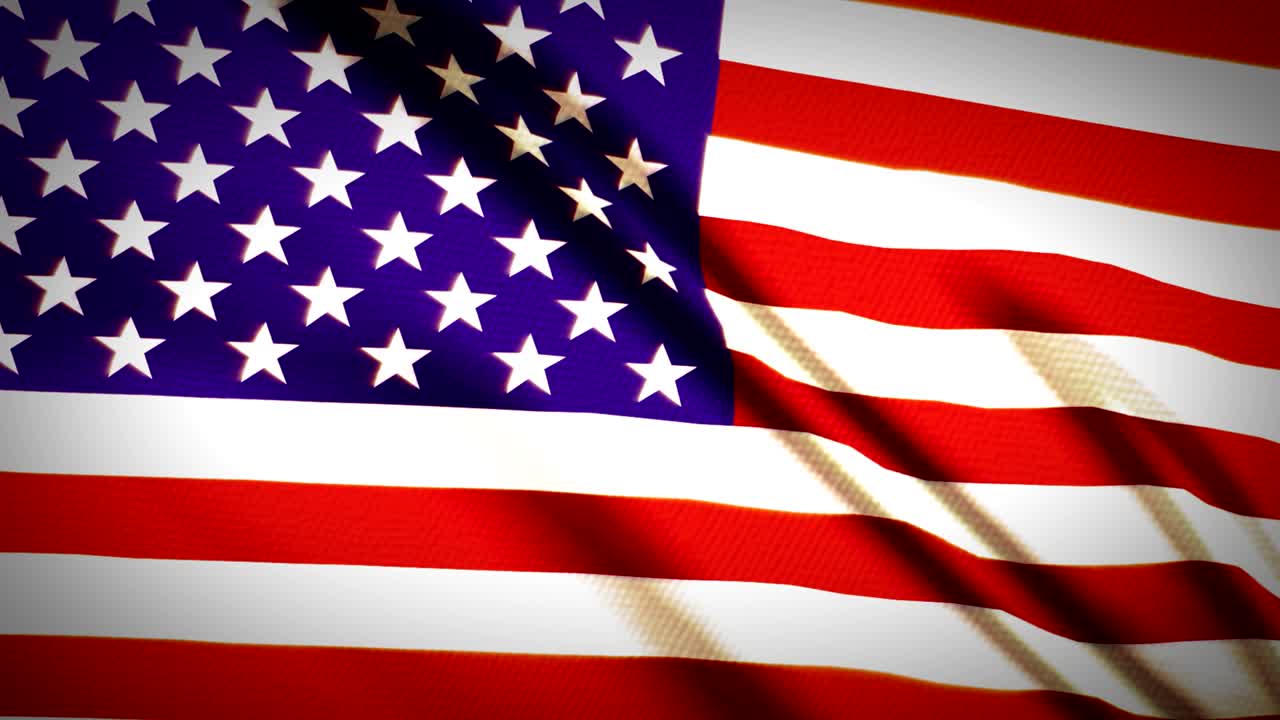 la bandera estadounidense ondeando lentamente.