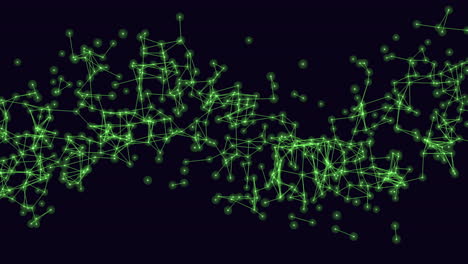 interconnected nodes glowing green network