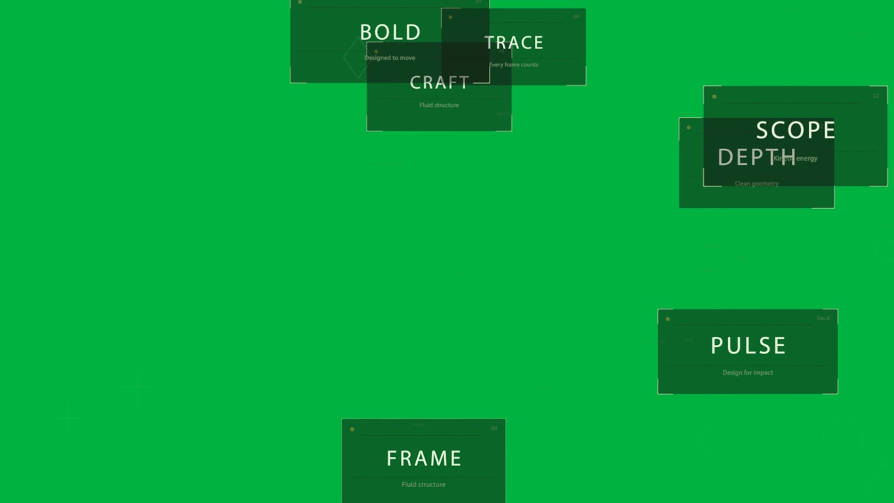 On load HUD animating tabs sliding, connectors closing and linking nodes on transparent background
