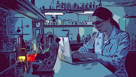 doctor working in medical research lab in hospital