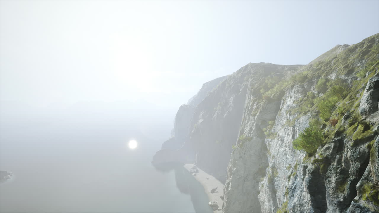 절벽 해안선 의 공중 사진