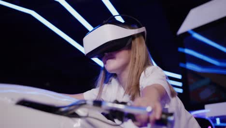 child experiencing virtual reality simulator