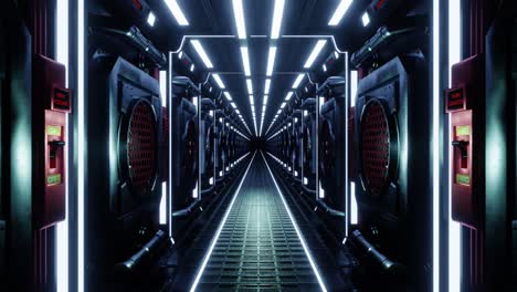 animación en bucle de video de 4k. moviéndose hacia adelante en un corredor futurista.