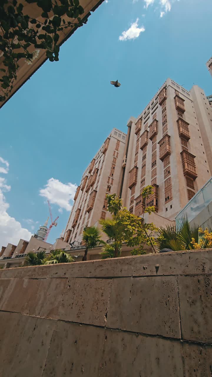 The Makkah Towers towering near Masjid Al Haram in Makkah, Saudi Arabia.