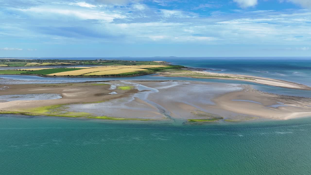 Ireland Epic Locations Wexford coastline from the sea Bannow Bay at low tide dramatic landscape
