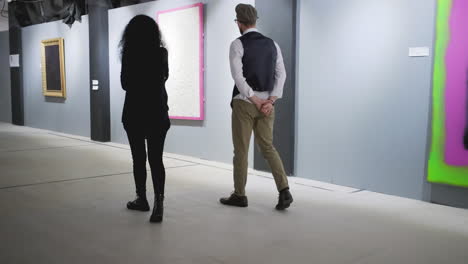 visitors viewing art in an art gallery