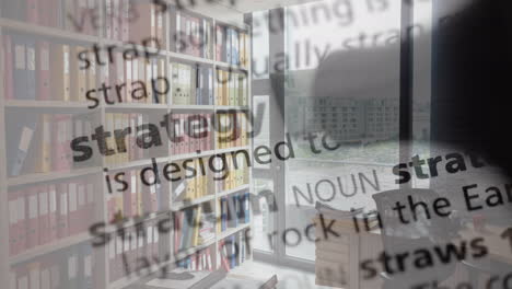 animation of text with underlining pen over office
