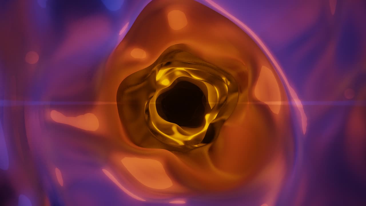 animación en bucle de un tubo orgánico de colores.