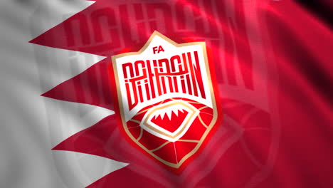 el logotipo del equipo de fútbol de bahréin en la bandera