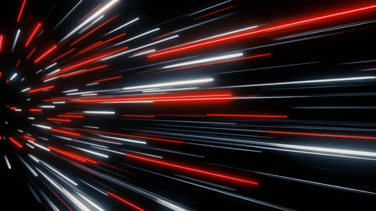 Abstract Red and White Light Streaks Moving at High Speed