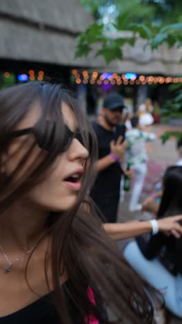 young woman enjoying a summer party