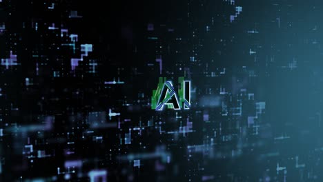 texto de concepto de inteligencia artificial revelar animación con tecnología abstracta digital fondo renderización 3d para ia, aprendizaje automático, tecnología, diseño de movimiento 4k