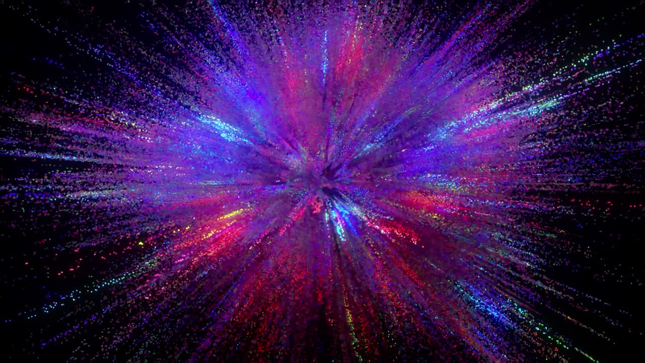 explosión de partículas de colores