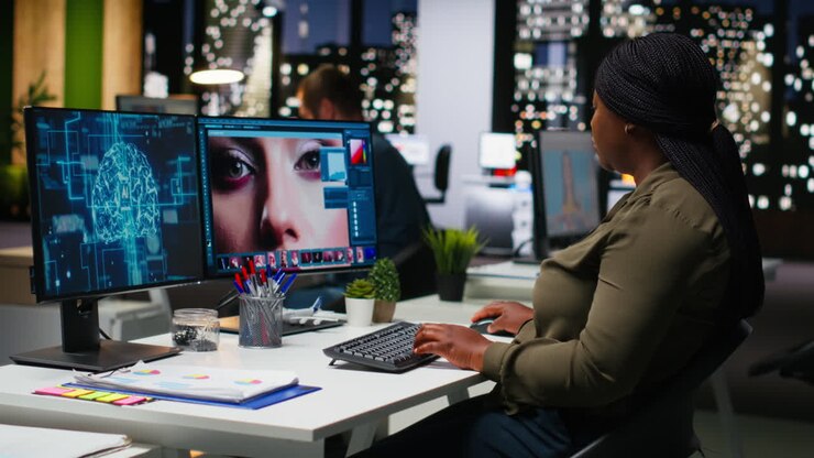 Afroamerikansk kvindelig fotograf bruger neurale netværk til at redigere fotos