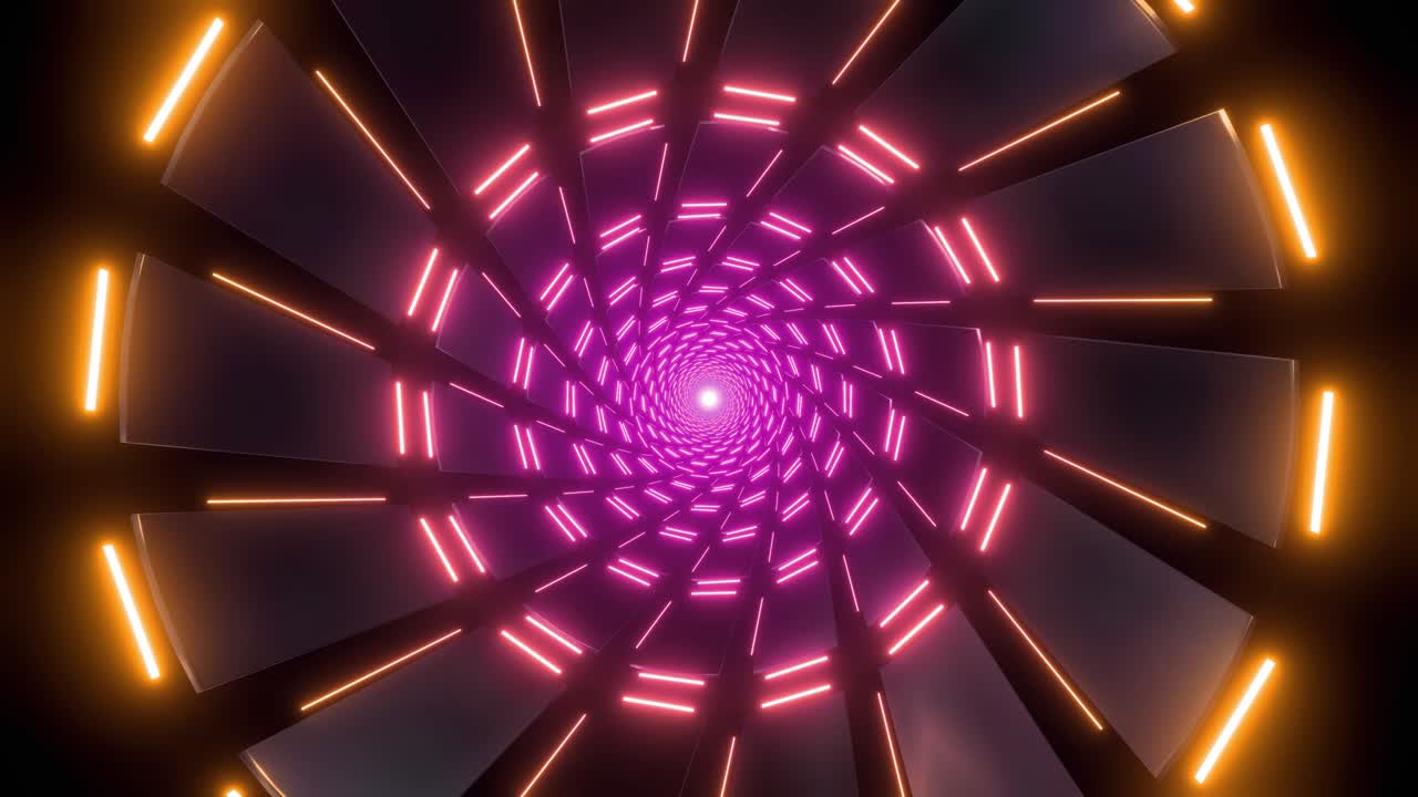 túnel de neón brillante y abstracto