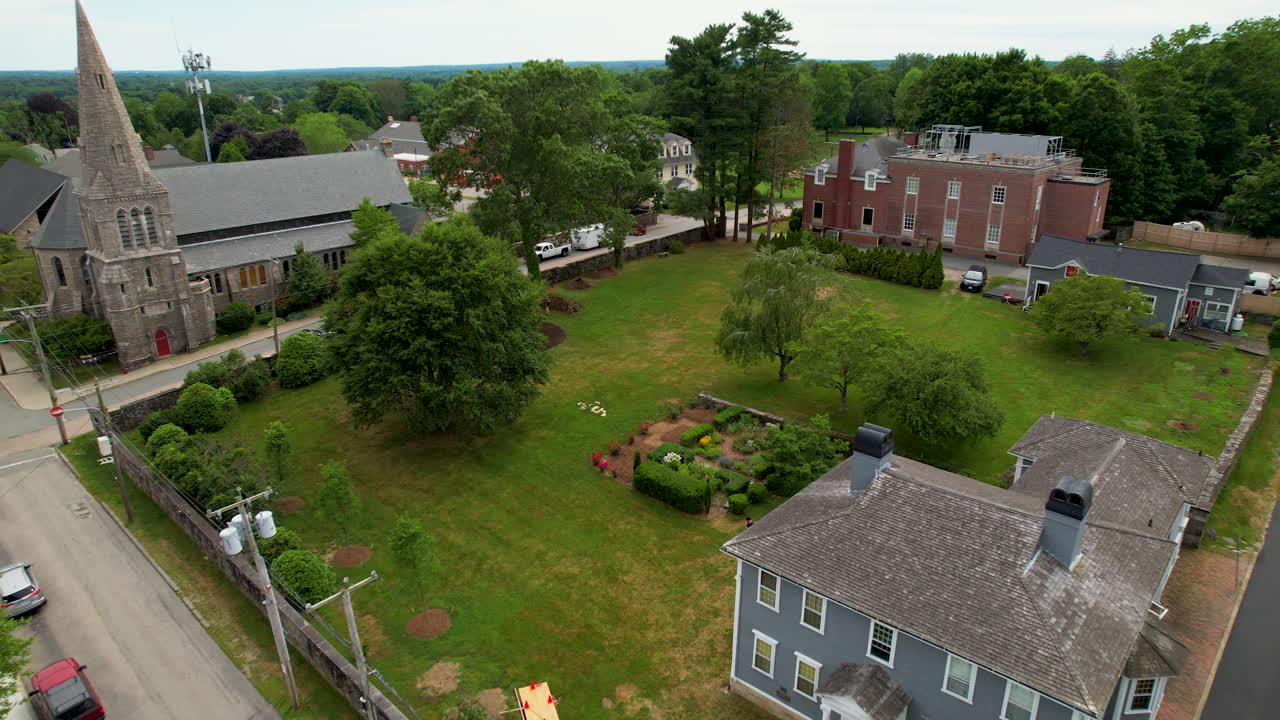 Rhode Island East Greenwich Varnum House Museum town aerial drone Providence