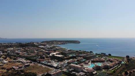 Summer-drone-shot-of-Rhodes,-Greece