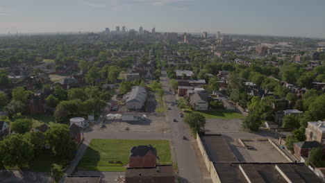 aerial pull away from downtown st