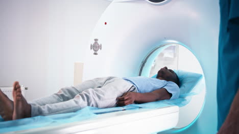 man undergoing a ct scan