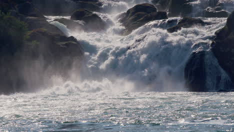 small waterfall, water flows