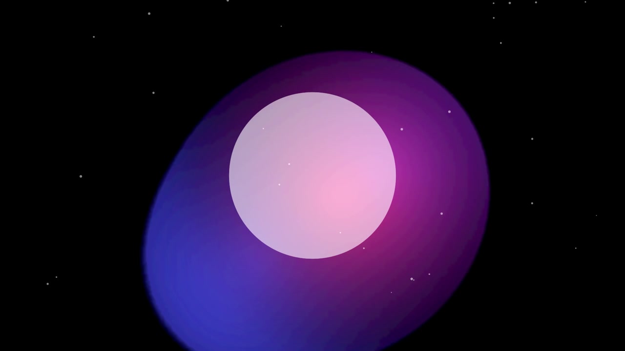 Motion graphic astratto con sfere pulsanti luminose