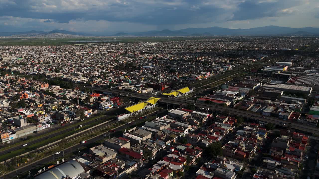 Drone footage of a quiet and peaceful Sunday in Ecatepec