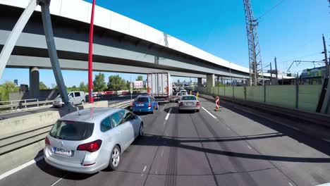 timelapse car driving on the autobahn