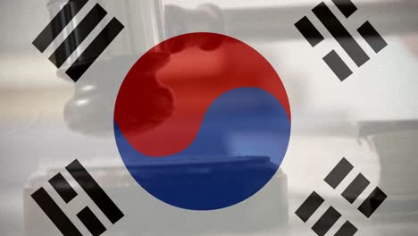 digital composite of south korean flag 4k