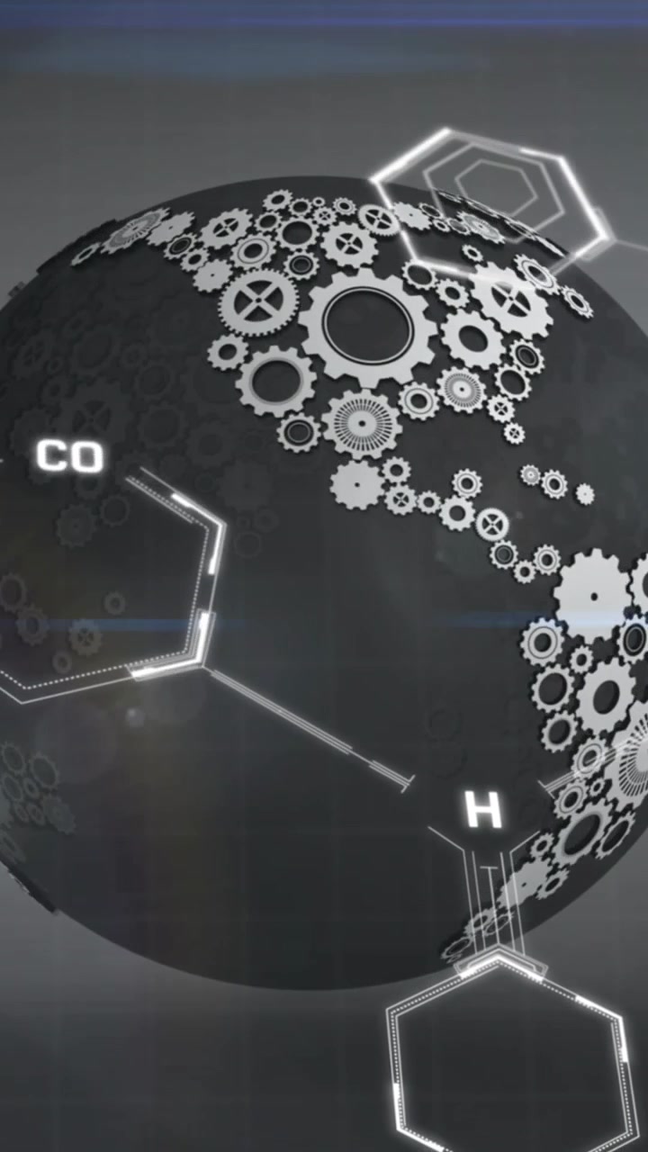 Animation of chemical structures data processing over globe