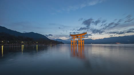 torii gate at dusk in japan