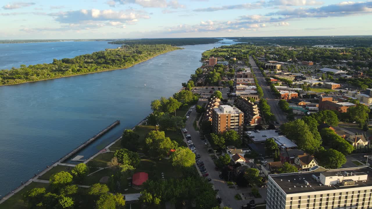 Aerial View of a Town by a River