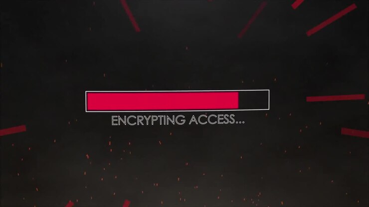 Animation of moving shapes and loading bar over black background
