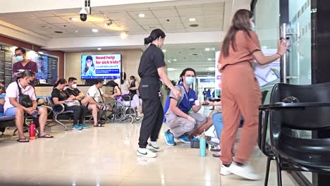 typical scene inside a busy hospital in the philippines.
