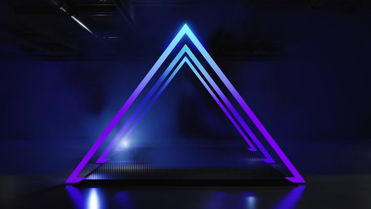 모 및 기업 아이덴티티를위한 모션 빈 디스플레이 디자인, 홀에서 디스플레 플랫폼 요소, 그래픽 자원을위한 빈 화면 시스템, 이벤트 장면, 야간 조명 무대, 온라인, 행사, 컨퍼런스, 라이브 렌더링을위한 3d 배경.