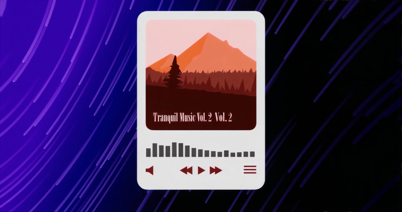 Music player interface starting playback with pulsing spectrum bars visualizing track energy flow