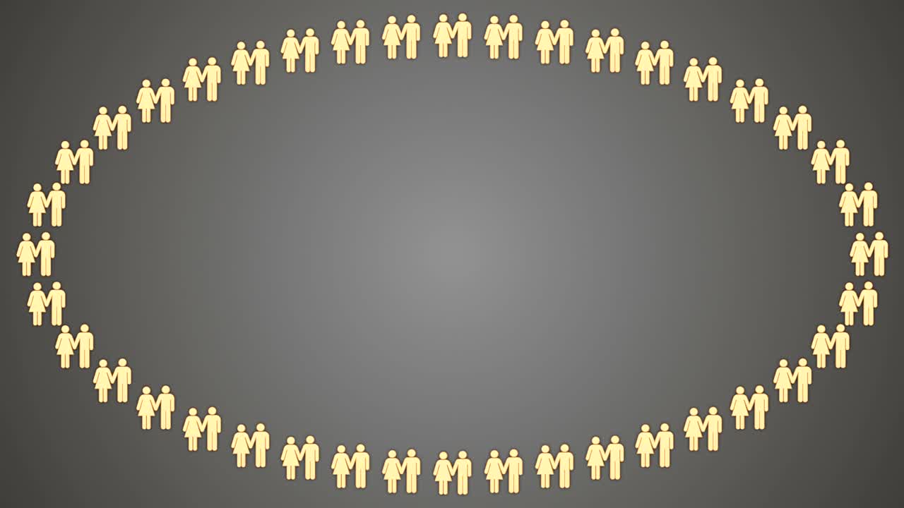 남자와 여자 회색 배경 타원형 프레임