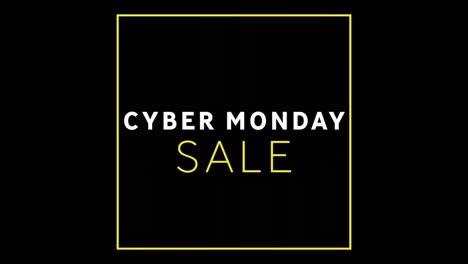 Animación-Digital-Del-Banner-De-Texto-De-Venta-De-Cyber-Monday-Sobre-Fondo-Negro