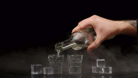 pouring vodka shots